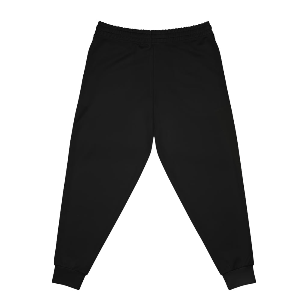 Smoky Script Athletic Joggers — Black Graphic Sweatpants