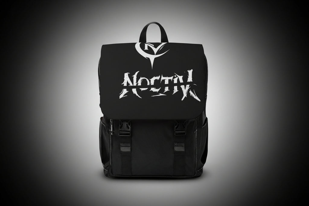 Backpack — Gothic 'NOCTIV' Logo Casual Shoulder Backpack