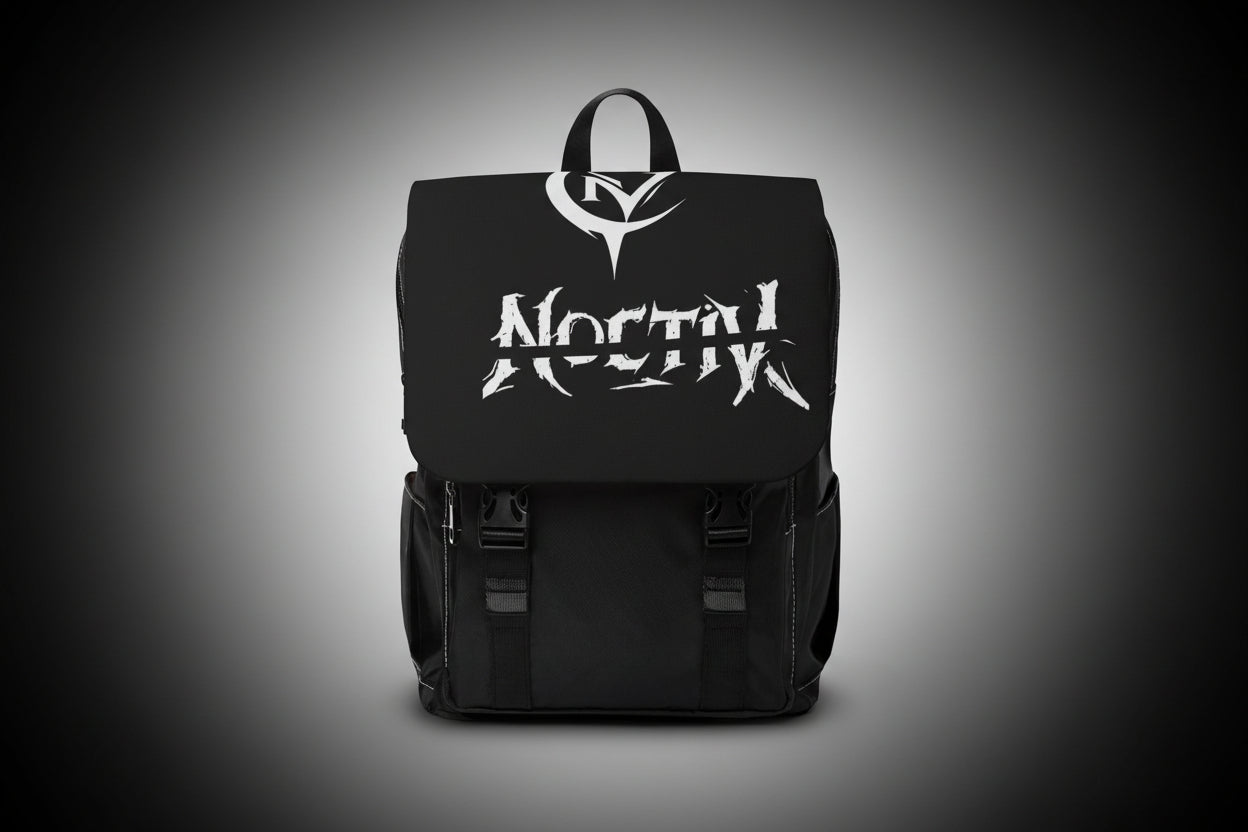 Backpack — Gothic 'NOCTIV' Logo Casual Shoulder Backpack
