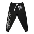 Smoky Script Athletic Joggers — Black Graphic Sweatpants